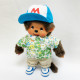 Monchhichi 花恤衫藍白帽子套裝