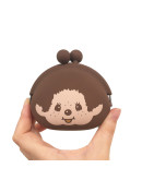 Monchhichi 啡色矽膠零錢包