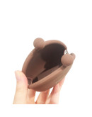 Monchhichi 啡色矽膠零錢包