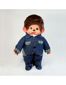 Monchhichi 格仔服裝男孩(綠色)(中型)