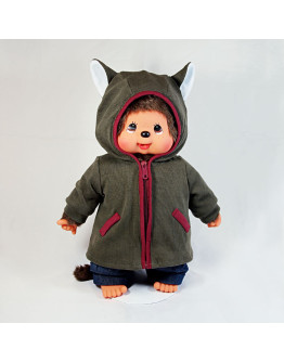 Monchhichi 灰狼外套男孩 (45cm)