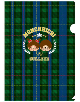 Monchhichi A4藍綠格仔文件夾