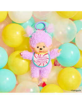 Monchhichi 棒棒糖女孩紫色掛件