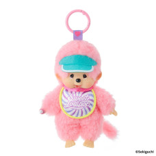 Monchhichi 棒棒糖粉紅色男孩掛件