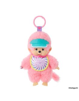 Monchhichi 棒棒糖粉紅色男孩掛件