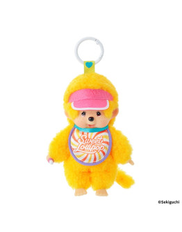 Monchhichi 棒棒糖橙色男孩掛件
