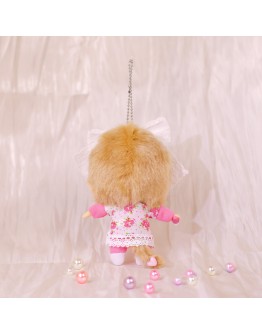 Monchhichi 蕾絲蝴蝶結大頭女孩掛件