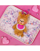 Monchhichi 金色雙辮女孩掛件