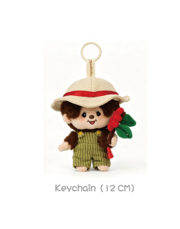 Monchhichi 咖啡毛絨系列男孩掛件