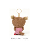 Monchhichi 咖啡金髮孖辮毛絨系列女孩掛件