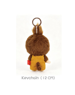 Monchhichi 咖啡毛絨系列女孩掛件