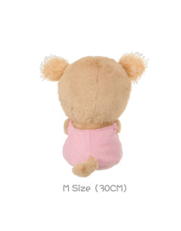 Monchhichi 咖啡坐款金髮孖辮毛絨系列女孩 (中型)