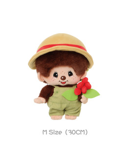 Monchhichi 咖啡毛絨系列男孩 (中型)