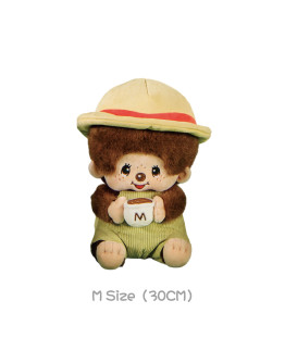 Monchhichi 咖啡坐款毛絨系列男孩 (中型)